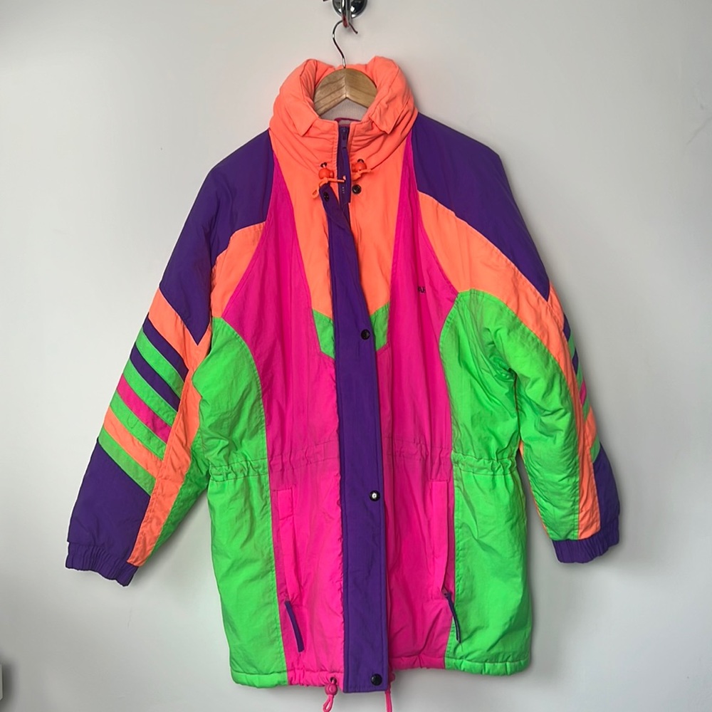 Vintage 80s/90s neon ski jacket park city size XL